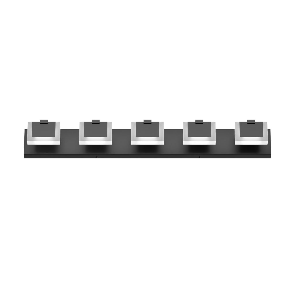Modern Black Five-Light LED Vanity Fixture