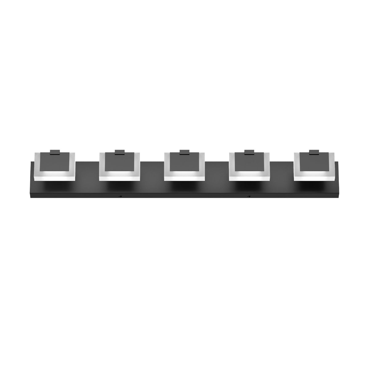 Modern Black Five-Light LED Vanity Fixture