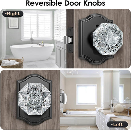 Vintage Diamond-Style Privacy Door Knob Set