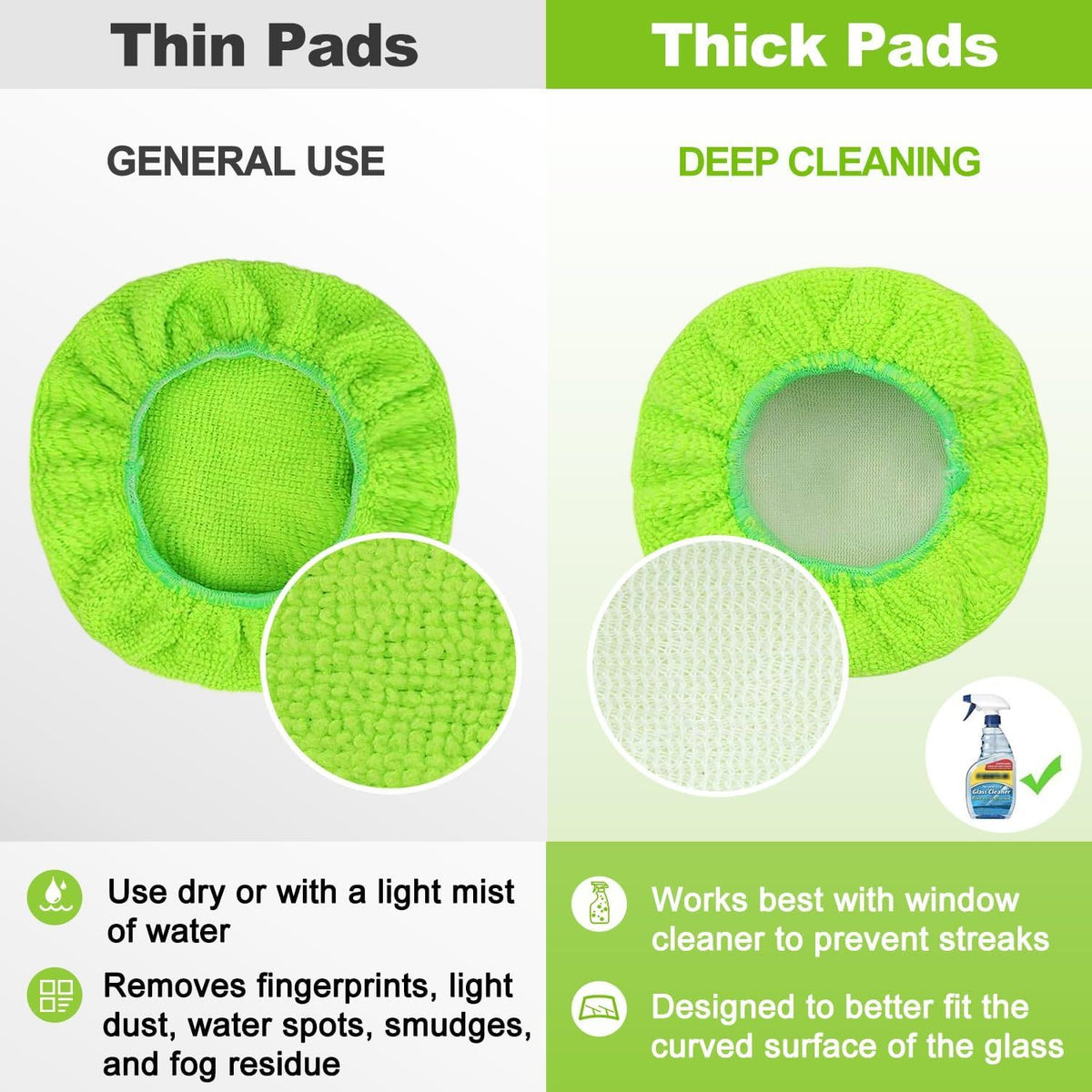 Washable Xindell Windshield Cleaner Replacement Pads