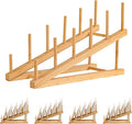5-Pack Wooden Plate Stands for Displaying Plates, Books, and Art