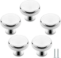 Polished Chrome Round Cabinet Knobs – 5 Pack for Kitchen & Bathroom