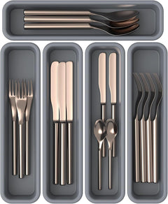5-Pack Drawer Organizer for Kitchen – DIY Free Combination Silverware Tray