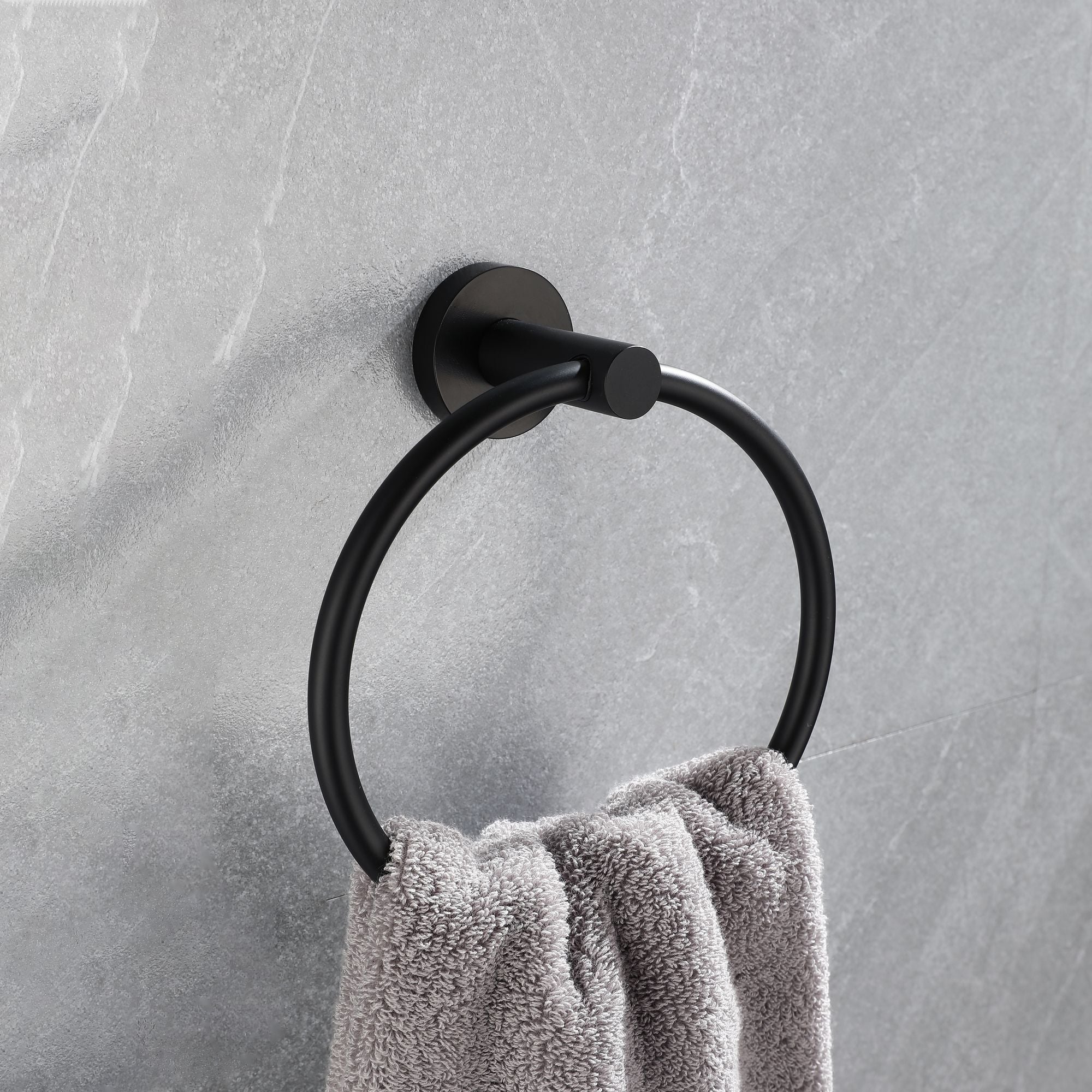 5 Piece Bathroom Towel Rack Set - Wall Mount Modern Stainless Steel