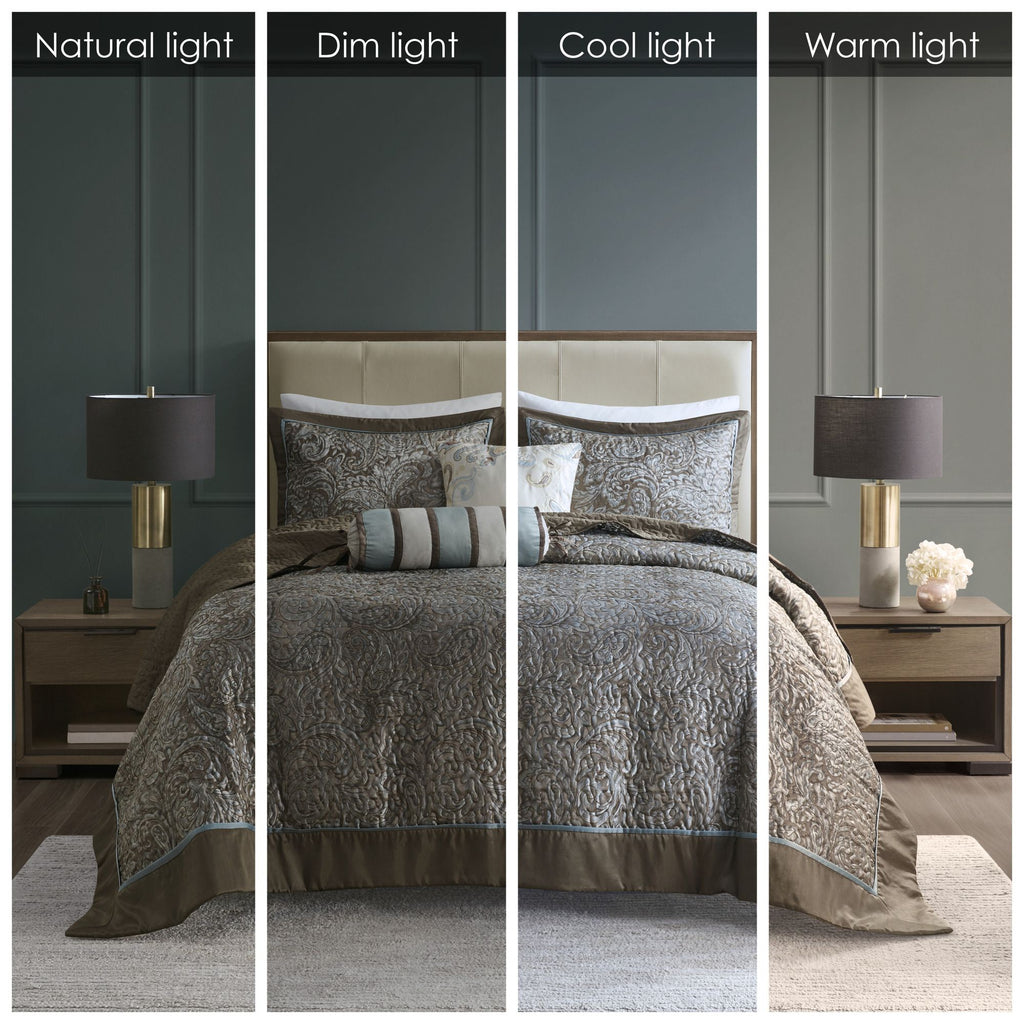 Reversible Jacquard Paisley Bedspread Set