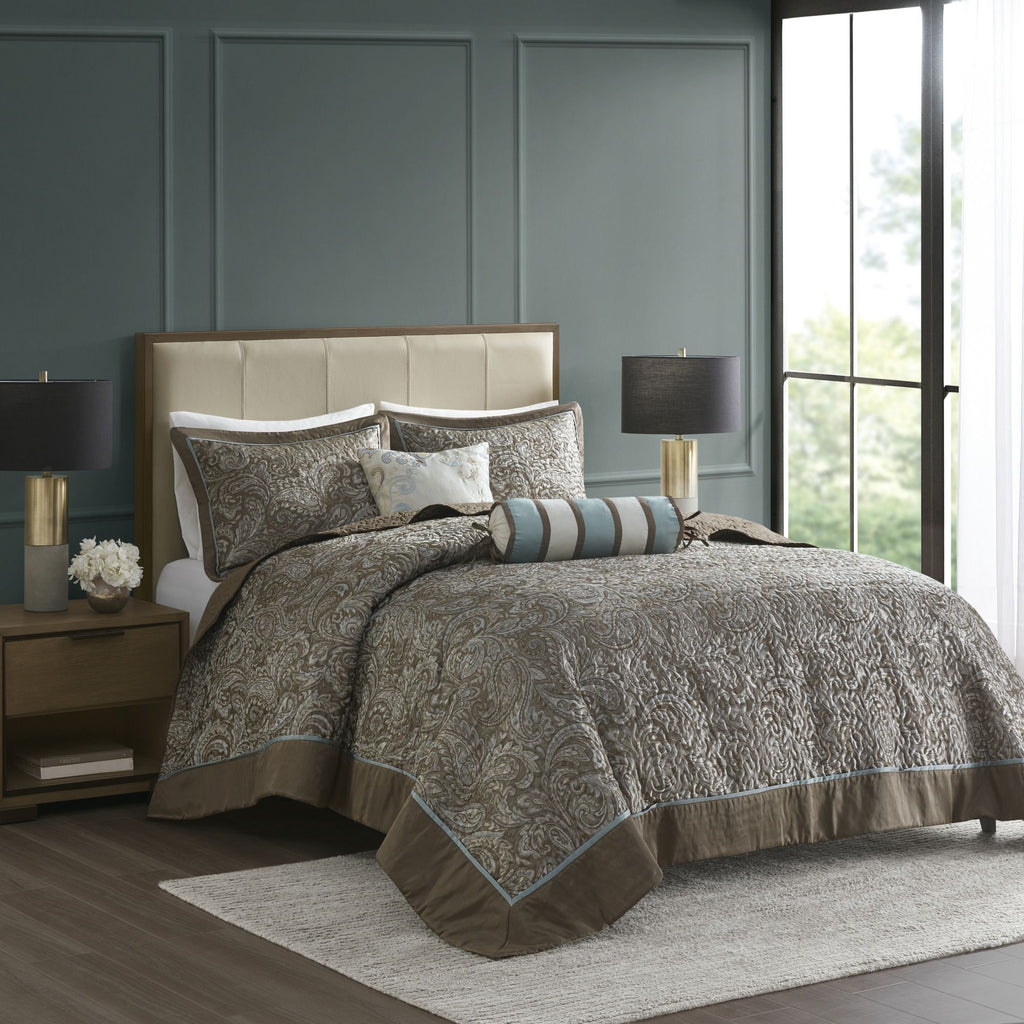 Reversible Jacquard Paisley Bedspread Set
