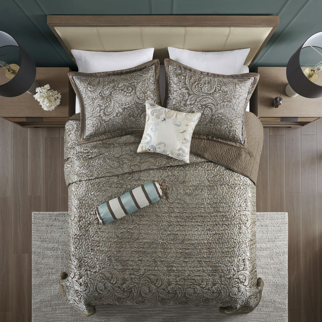 Reversible Jacquard Paisley Bedspread Set
