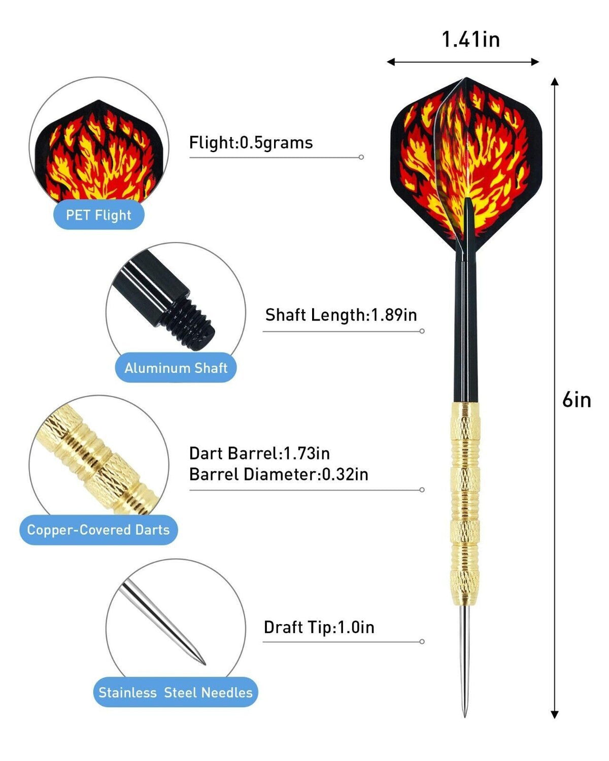 Five-Set Slim-Barrel Steel-Tip Darts Collection