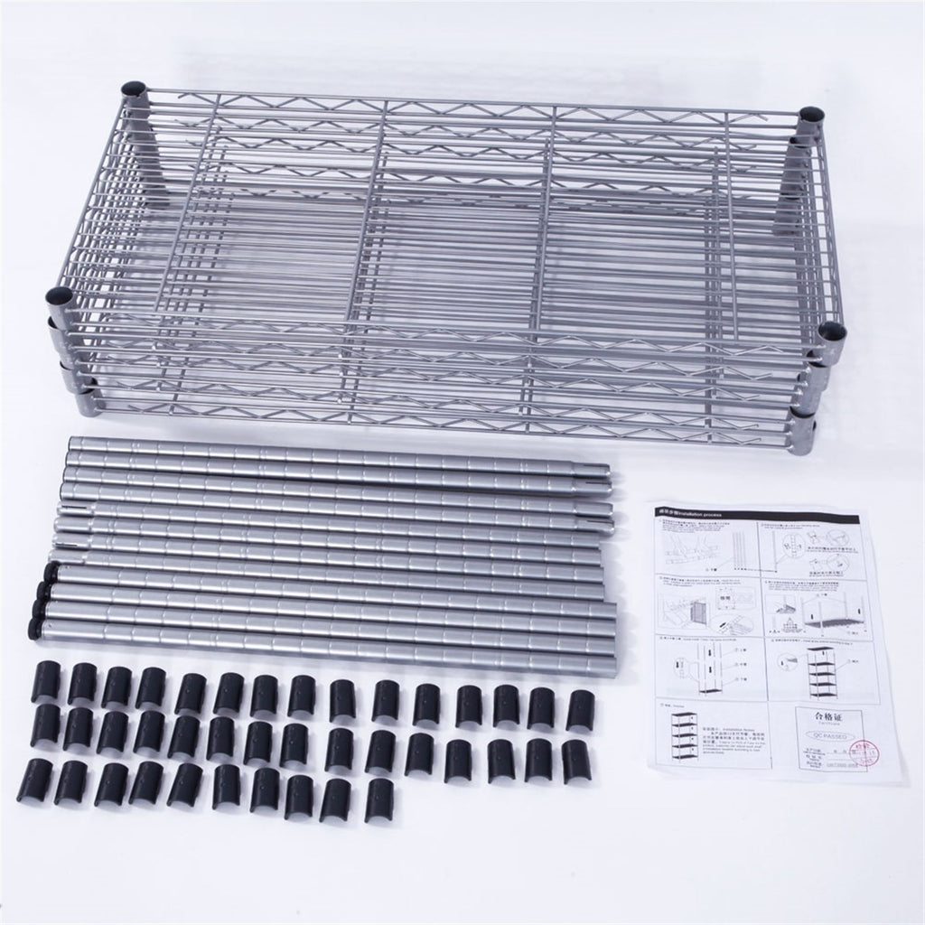 Adjustable practical Steel Storage Shelving Unit with Mesh Borders