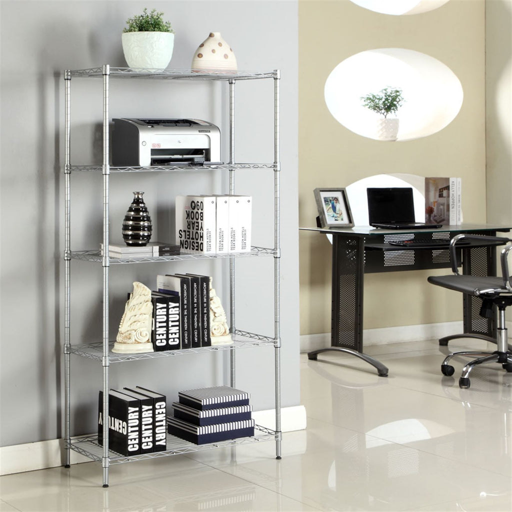 Adjustable practical Steel Storage Shelving Unit with Mesh Borders