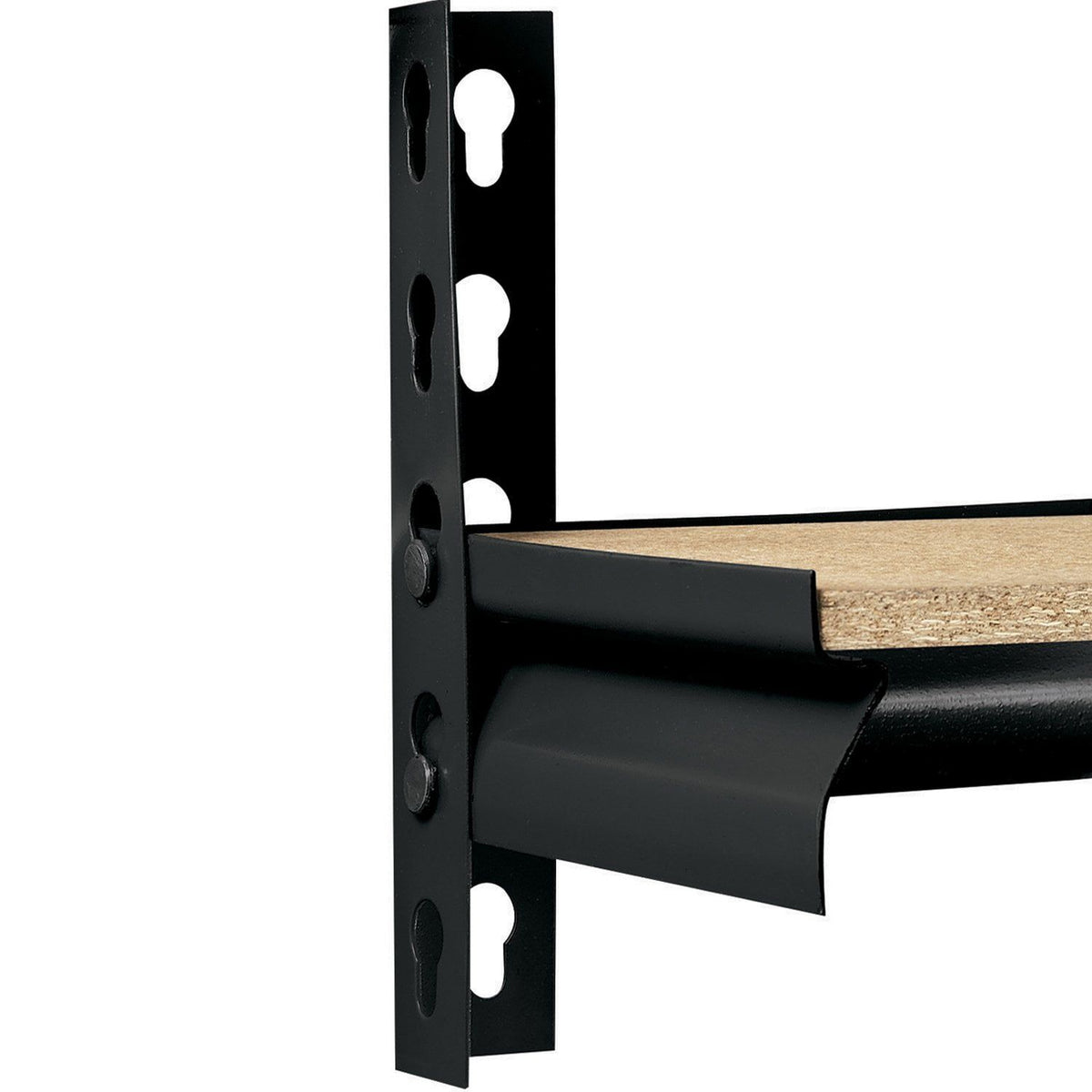 Black Five-Shelf Adjustable Storage Shelving Unit