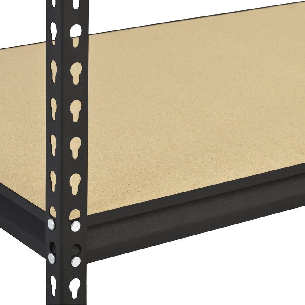 Black Five-Shelf Adjustable Storage Shelving Unit