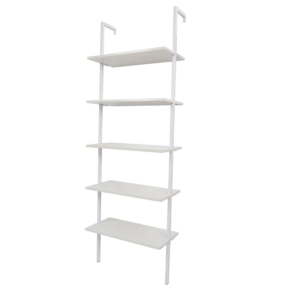 Industrial 5-Tier Ladder Bookcase – Modern Open Shelving