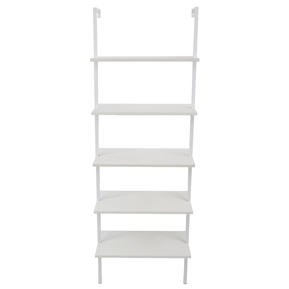 Industrial 5-Tier Ladder Bookcase – Modern Open Shelving