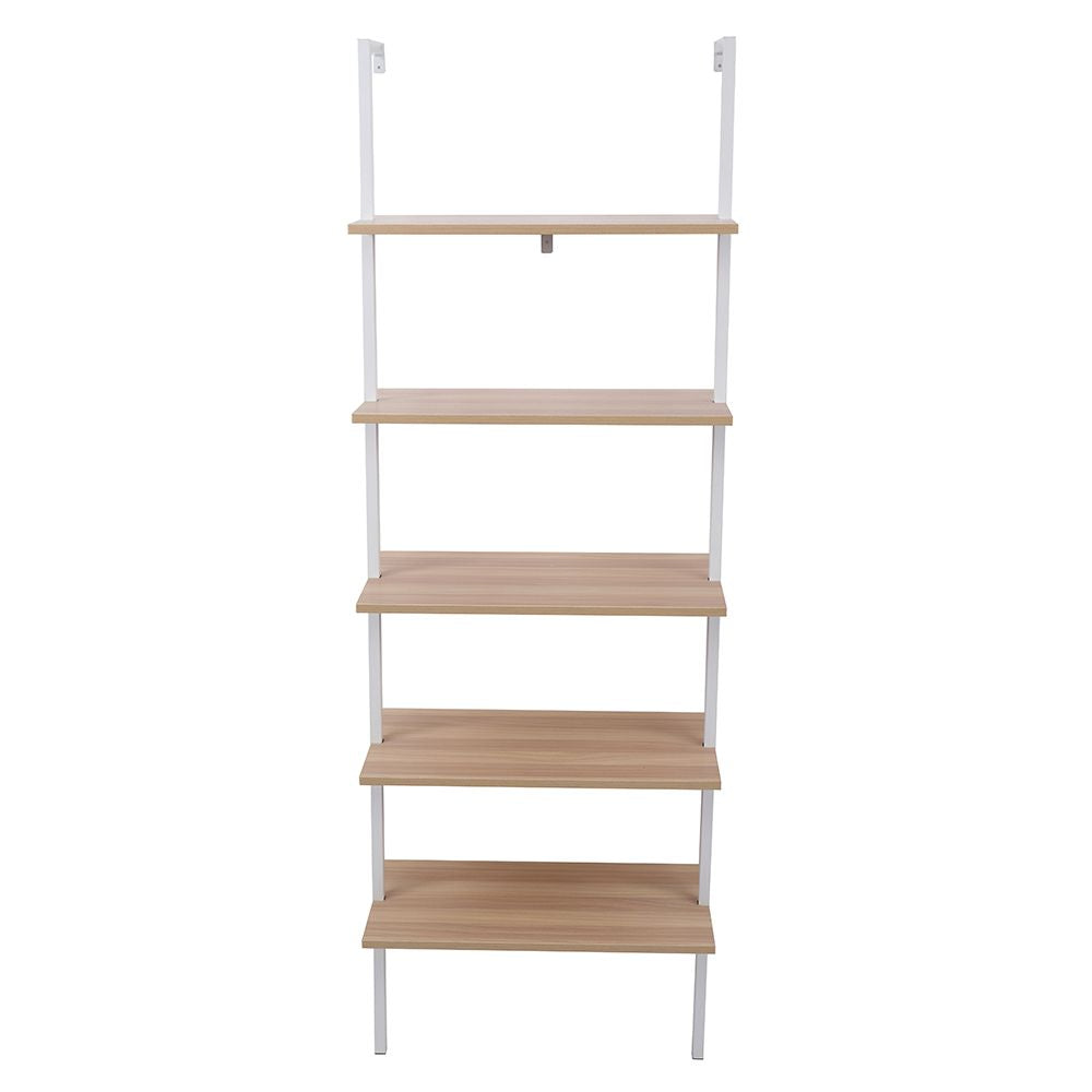 Industrial 5-Tier Ladder Bookcase – Modern Open Shelving