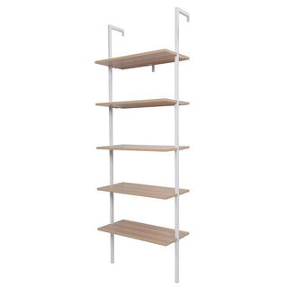 Industrial 5-Tier Ladder Bookcase – Modern Open Shelving