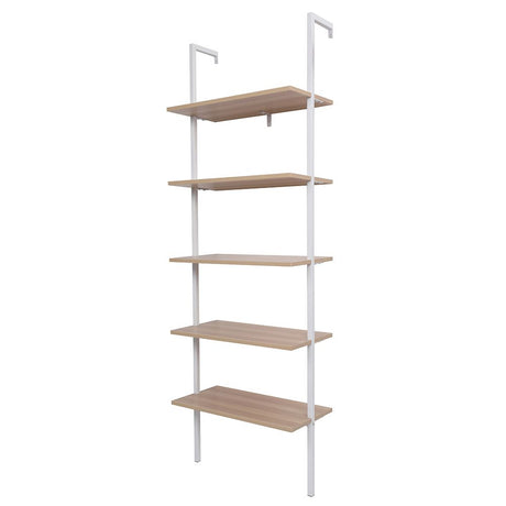 Industrial 5-Tier Ladder Bookcase – Modern Open Shelving