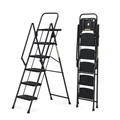 TidyCabinet 5-Step Folding Ladder with Detachable Tool Tray and Non-Slip Pedals