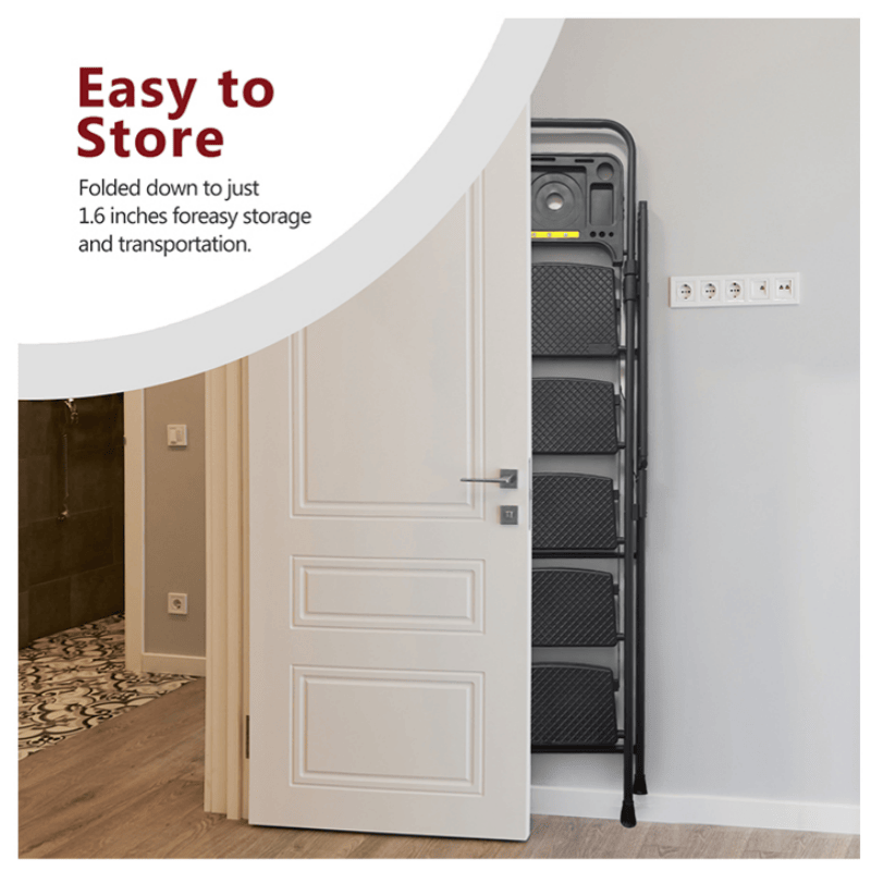 TidyCabinet 5-Step Folding Ladder with Detachable Tool Tray and Non-Slip Pedals