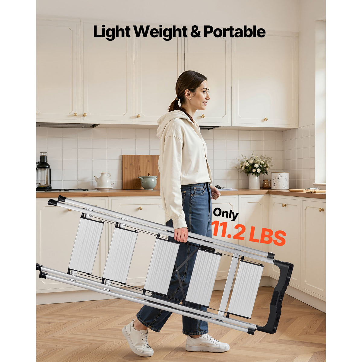 Five-Step Folding Ladder for Everyday Reach