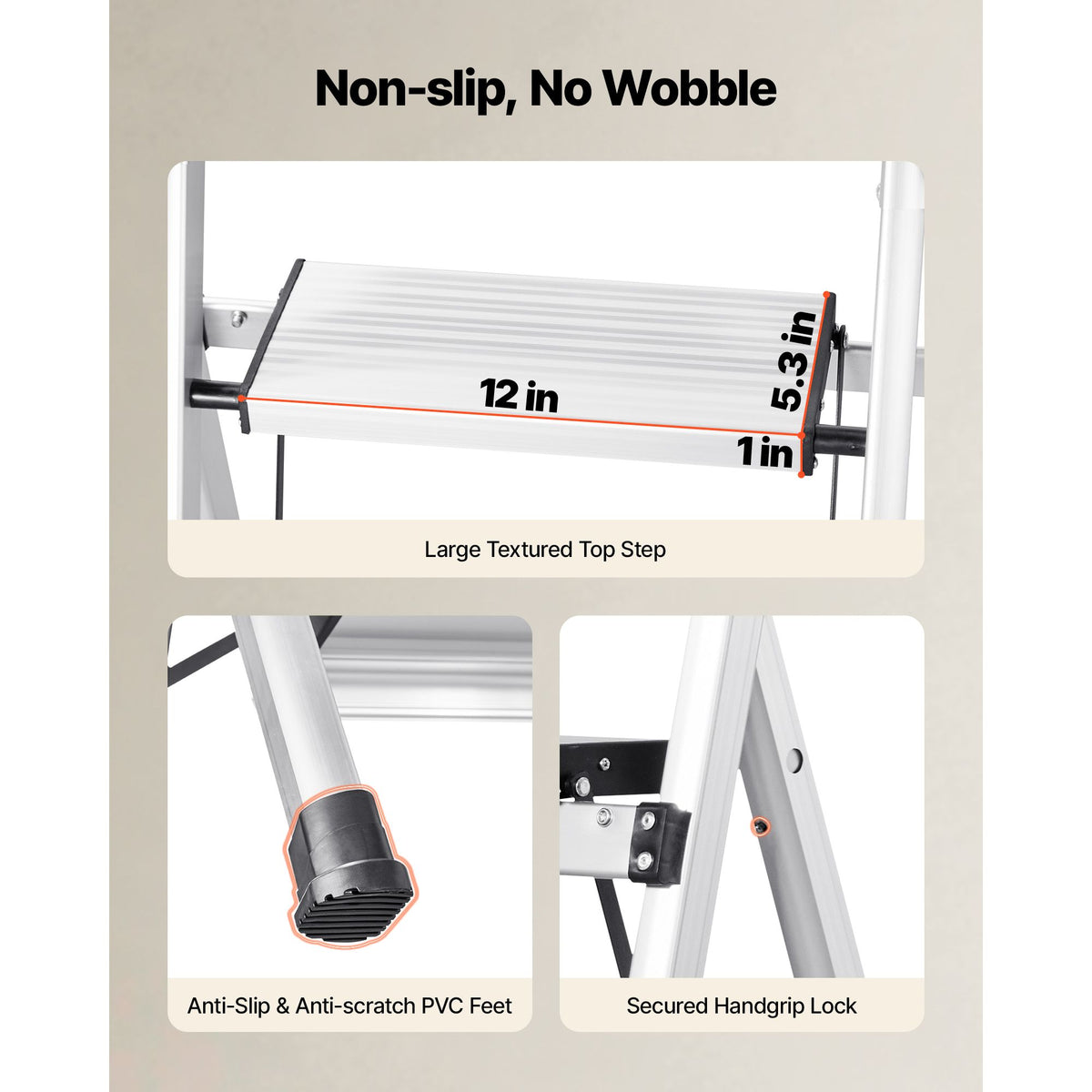 Five-Step Folding Ladder for Everyday Reach