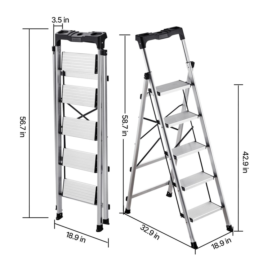 Five-Step Folding Ladder for Everyday Reach