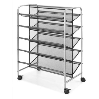 5-Tier Vertical Shoe Rack Organizer with Locking Wheels