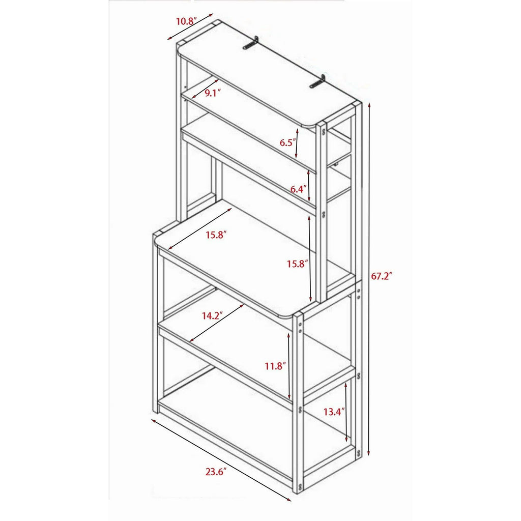 5-Tier Bakers Rack: Kitchen Storage Shelf, Microwave Stand & Coffee Bar