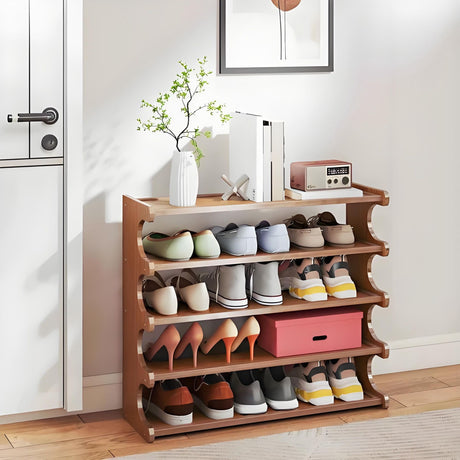Five-Tier Shoe Rack with Open Display Top