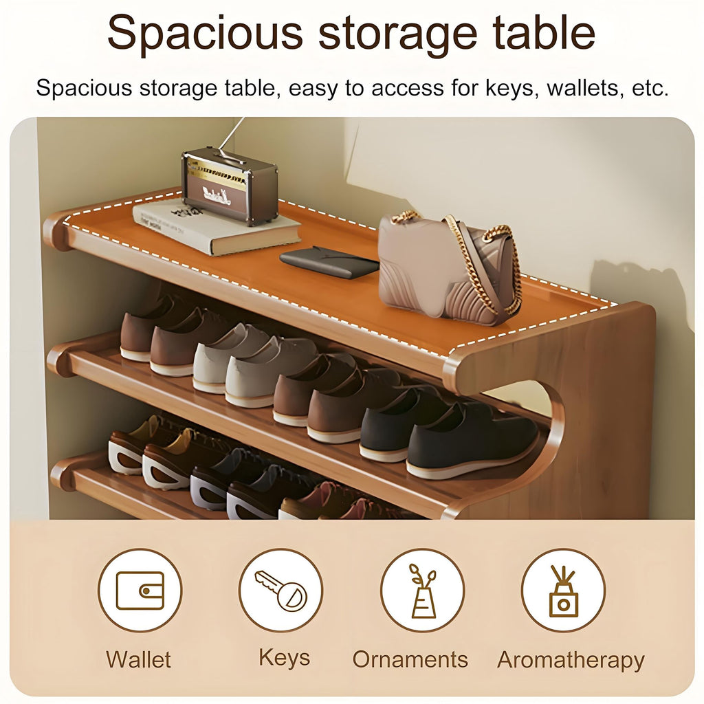 Five-Tier Shoe Rack with Open Display Top