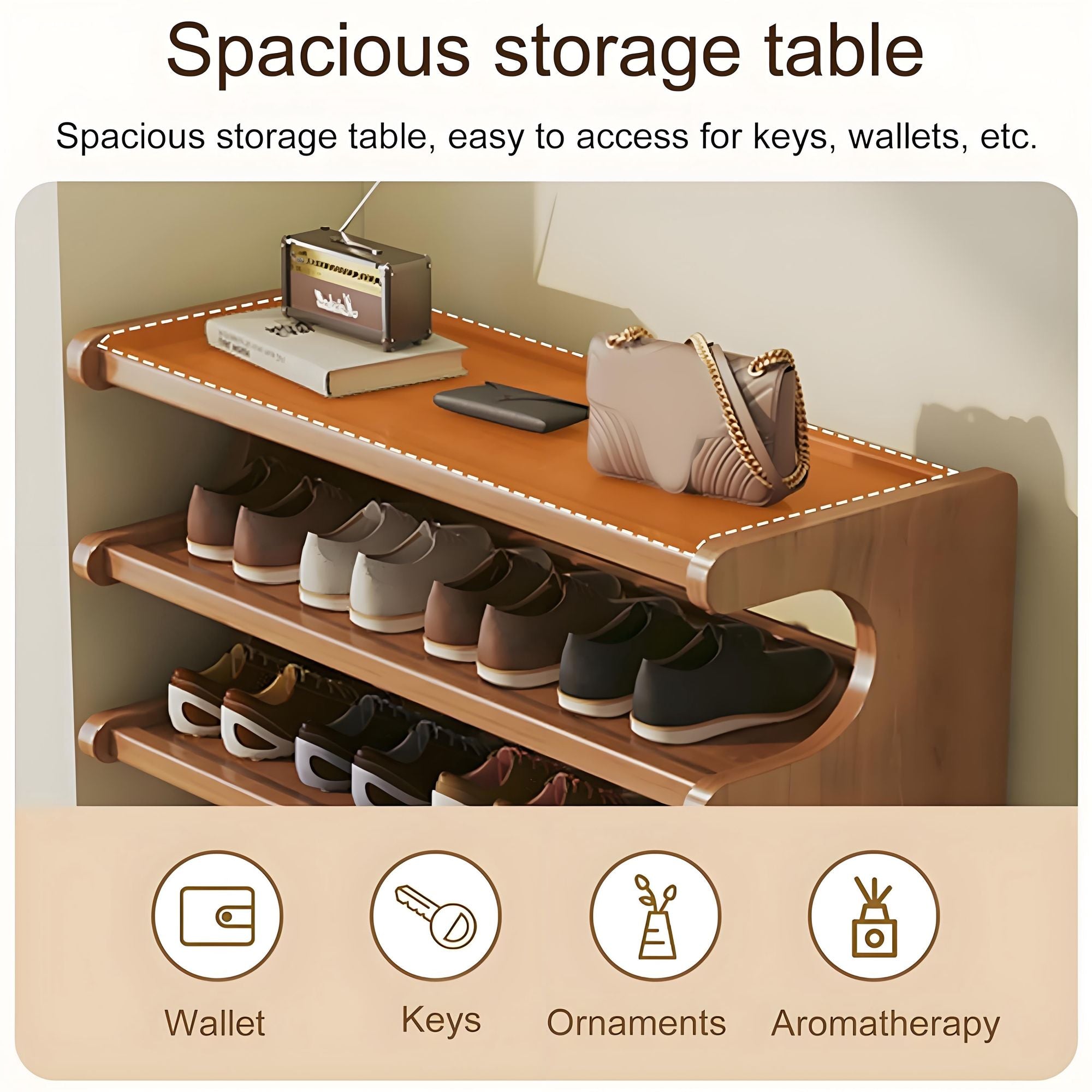 Five-Tier Shoe Rack with Open Display Top