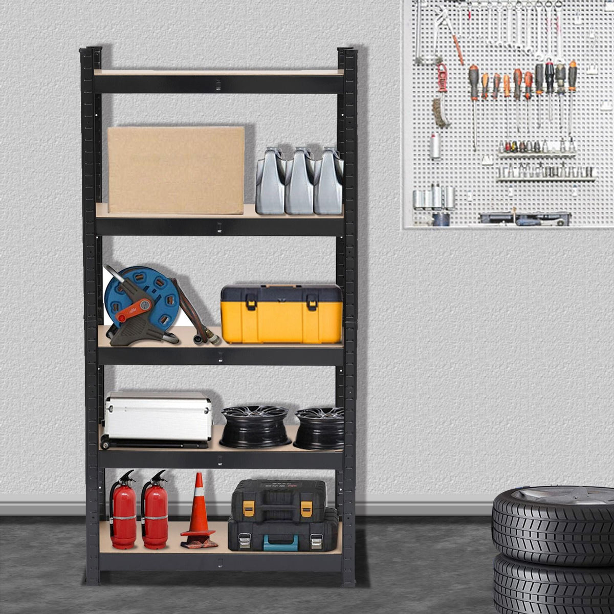 5-Tier Adjustable Storage Rack – Ideal for Home, Kitchen, Garage, and Office