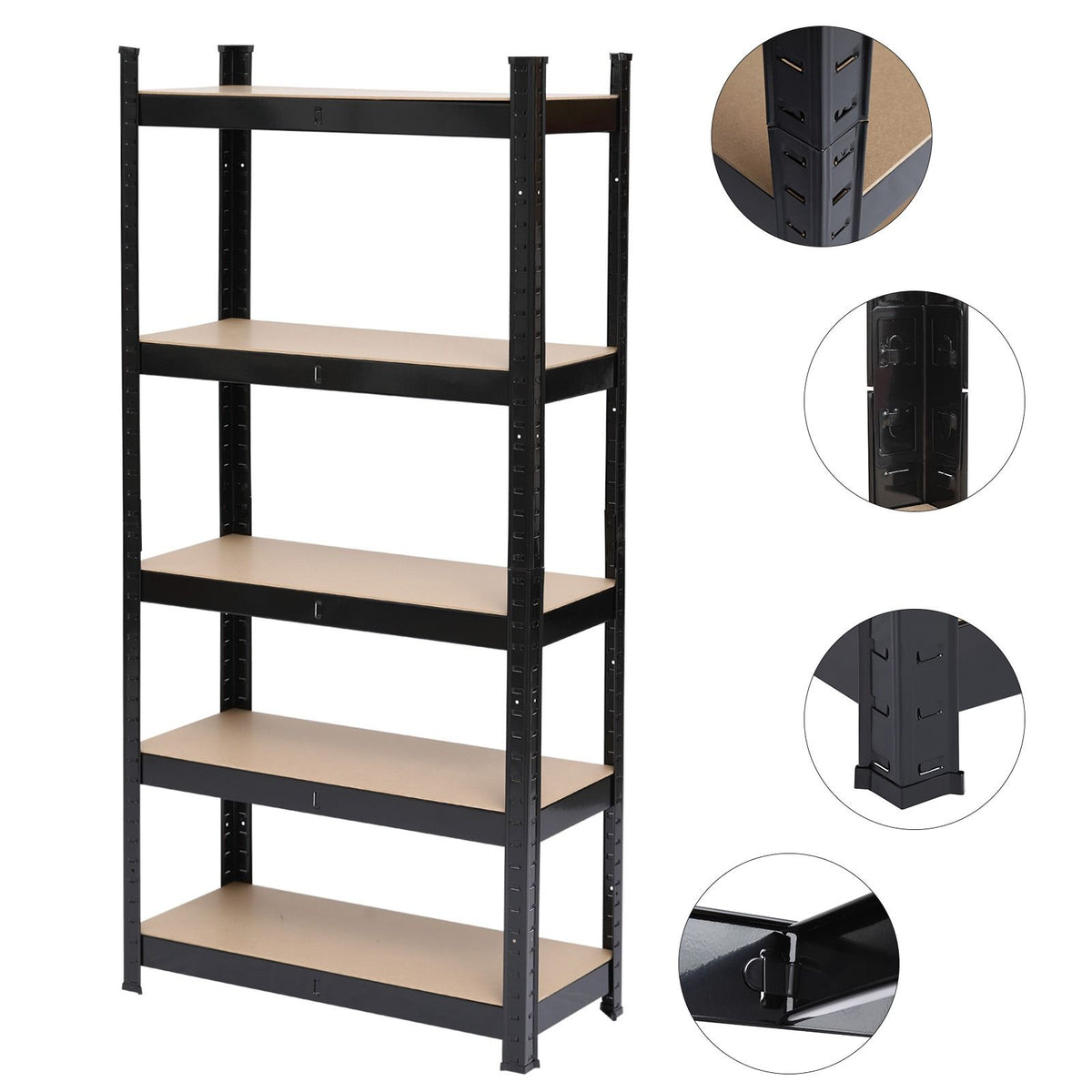 5-Tier Adjustable Storage Rack – Ideal for Home, Kitchen, Garage, and Office