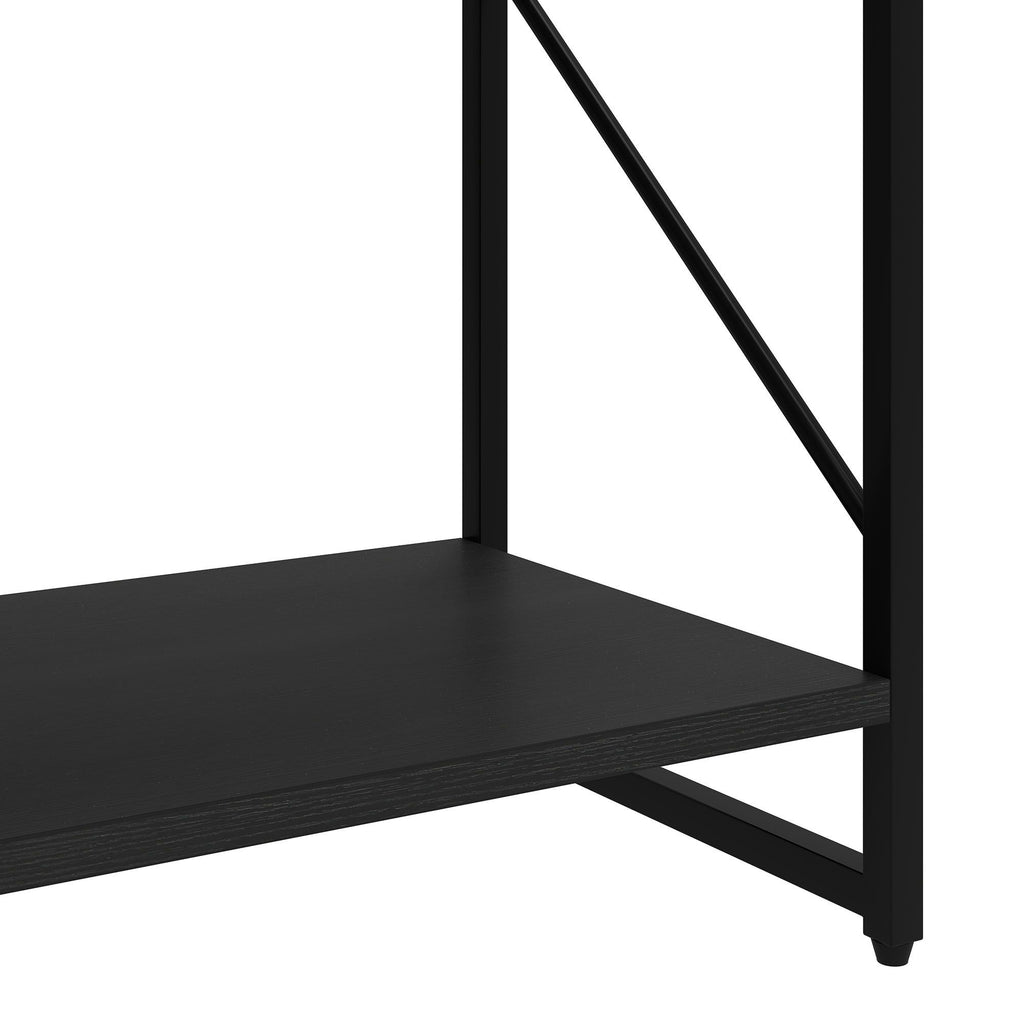Five-Tier Black Bookcase for Books and Display