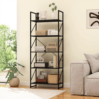 5 Tier Bookshelf, ClassicallyHomeOffice Bookcase ShelfStorageOrganizer, Book