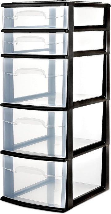 5-Tier Clear Storage Organizer for Home Office & More