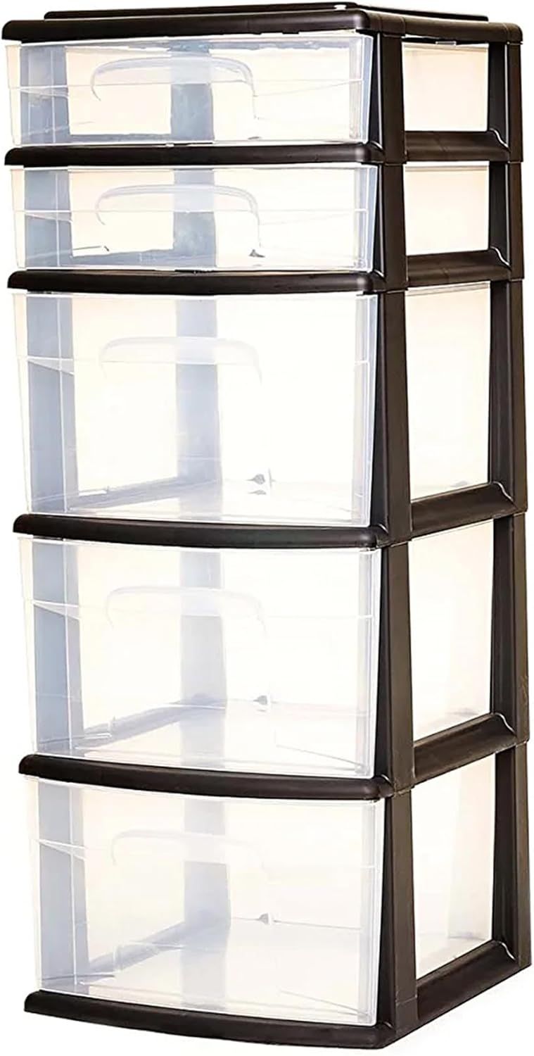 5-Tier Clear Storage Organizer for Home Office & More