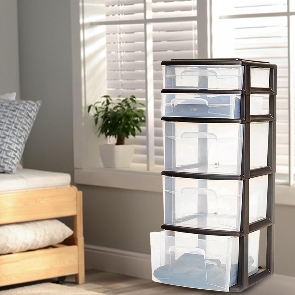 5-Tier Clear Storage Organizer for Home Office & More