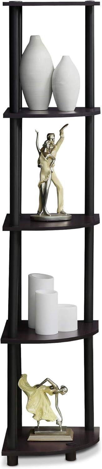 5-Tier Corner Bookshelf: Open Storage Shelves for Any Room