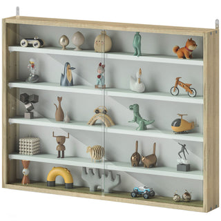 Wall-Mounted Glass Display Cabinet with Adjustable Shelves