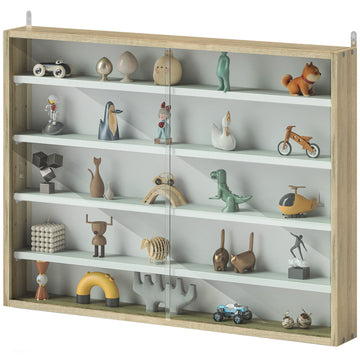 Wall-Mounted Glass Display Cabinet with Adjustable Shelves