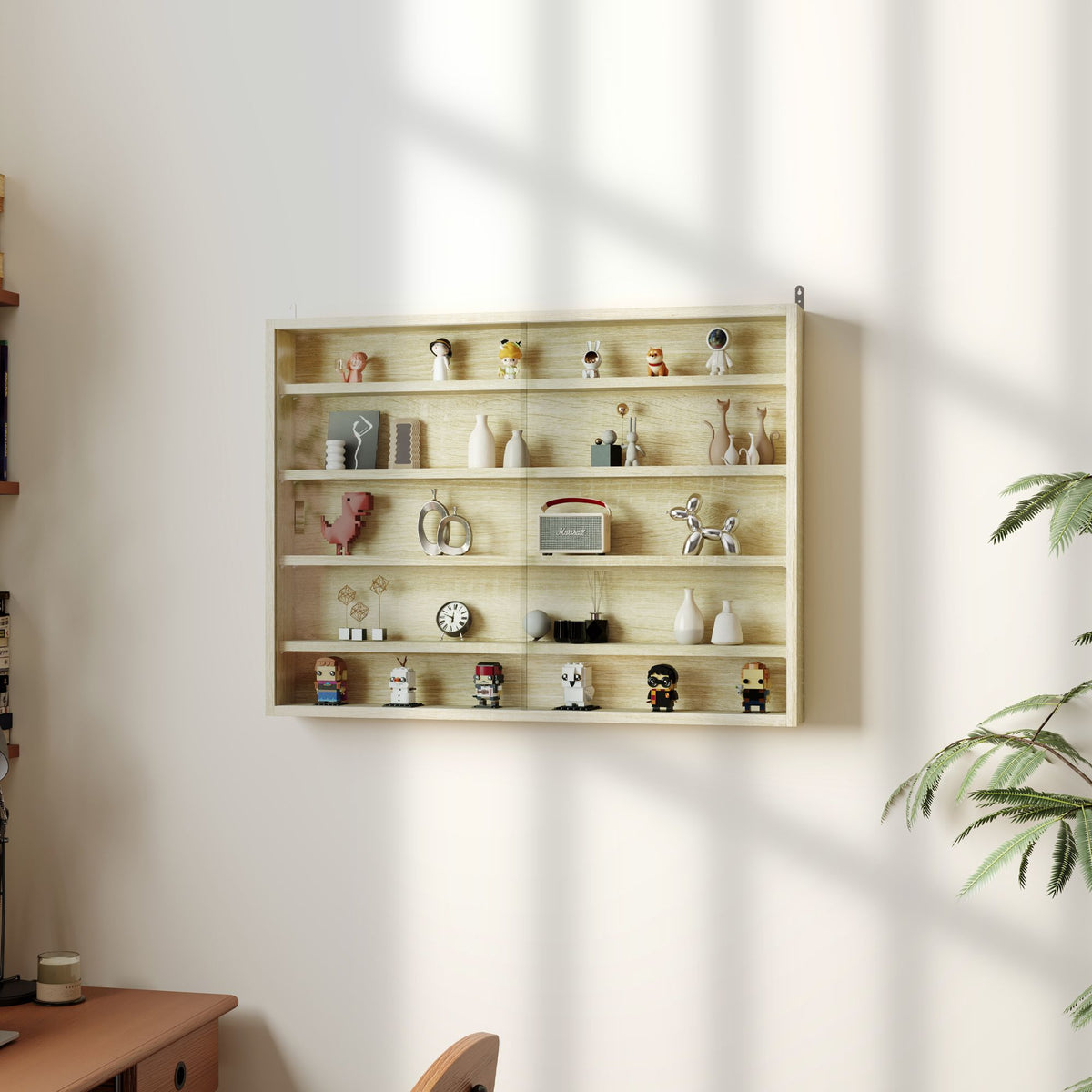 Five-Tier Wall-Mounted Collectibles Display Cabinet