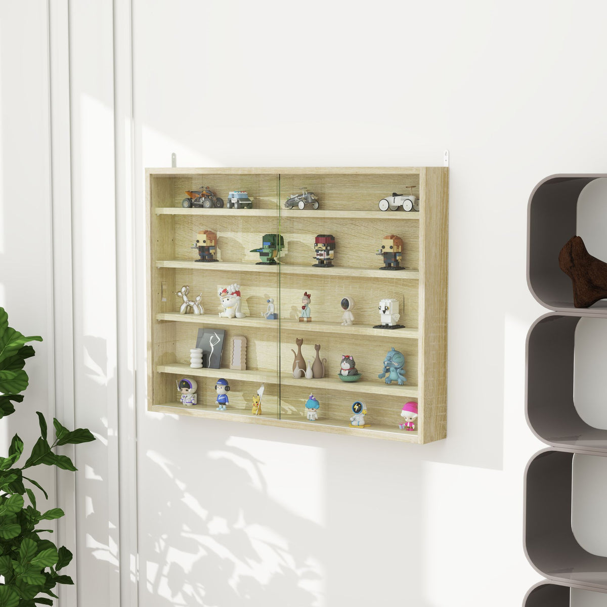 Five-Tier Wall-Mounted Collectibles Display Cabinet