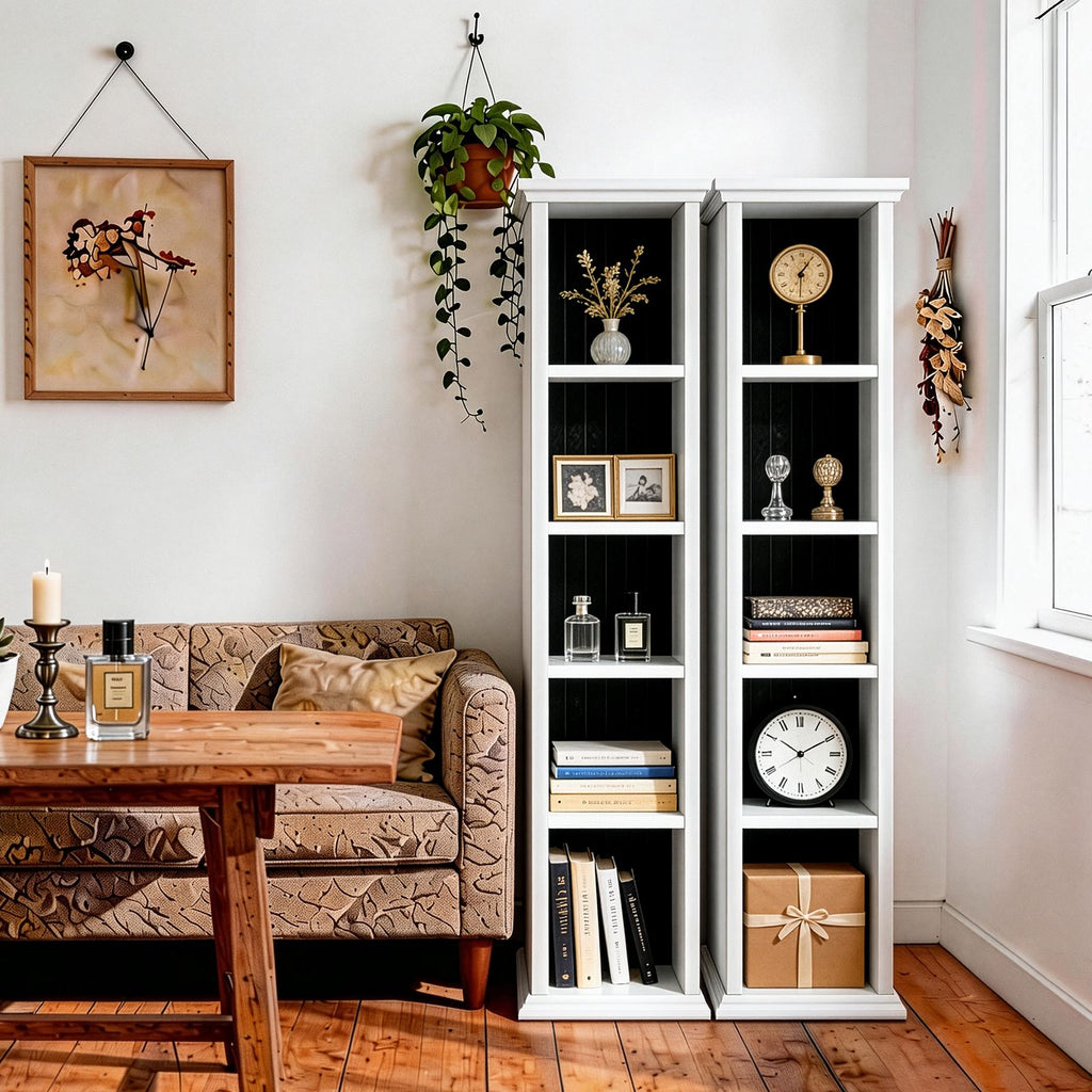 Two-Tone Ladder-Style Display Bookcase