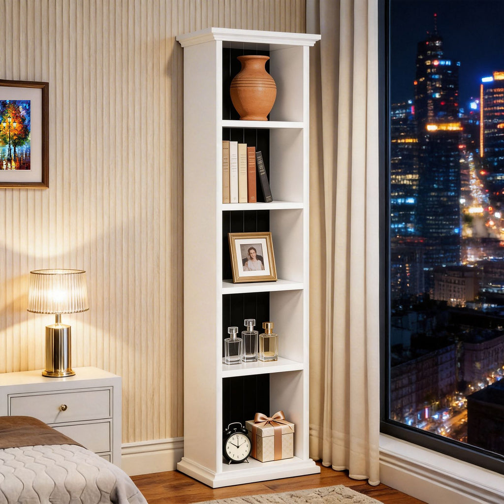Two-Tone Ladder-Style Display Bookcase