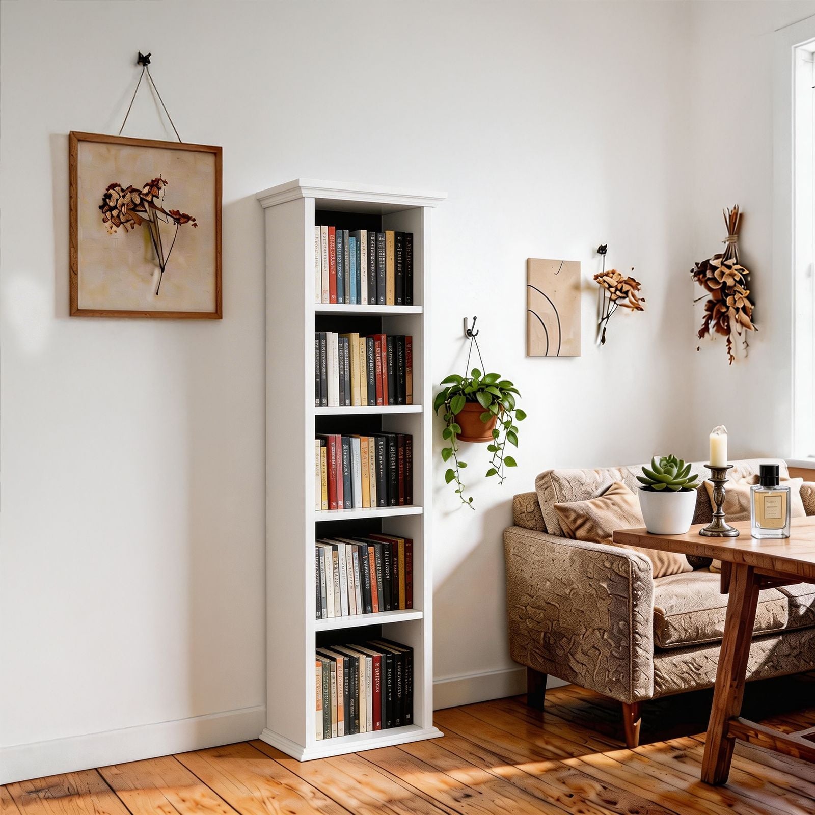 Two-Tone Ladder-Style Display Bookcase