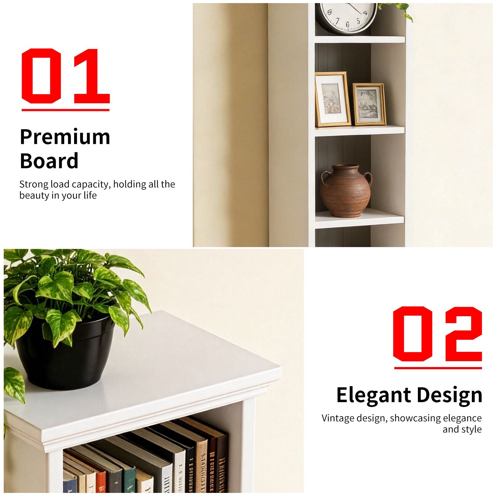 Two-Tone Ladder-Style Display Bookcase