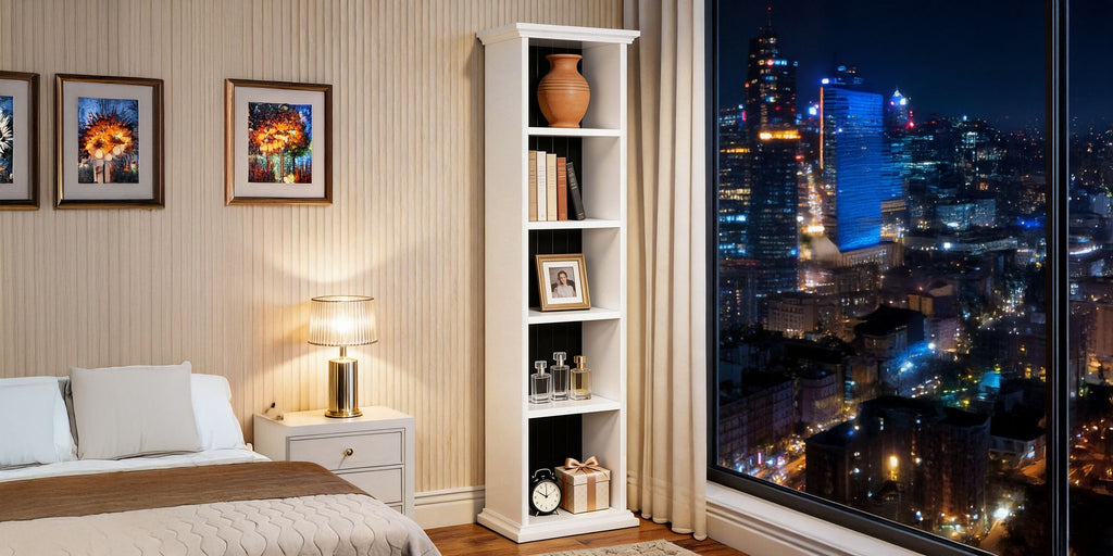 Two-Tone Ladder-Style Display Bookcase