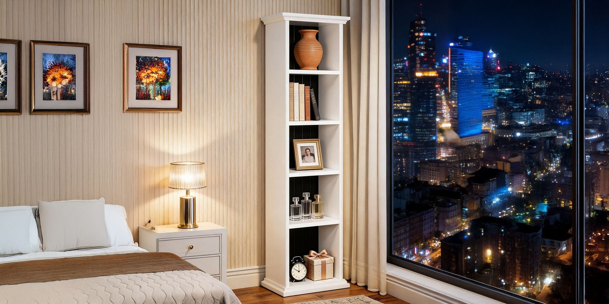 Two-Tone Ladder-Style Display Bookcase