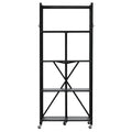 5-Tier Foldable Storage Shelf, 28W x 13D x 66H Folding Metal Rack Shelving Unit, No Assembly Or